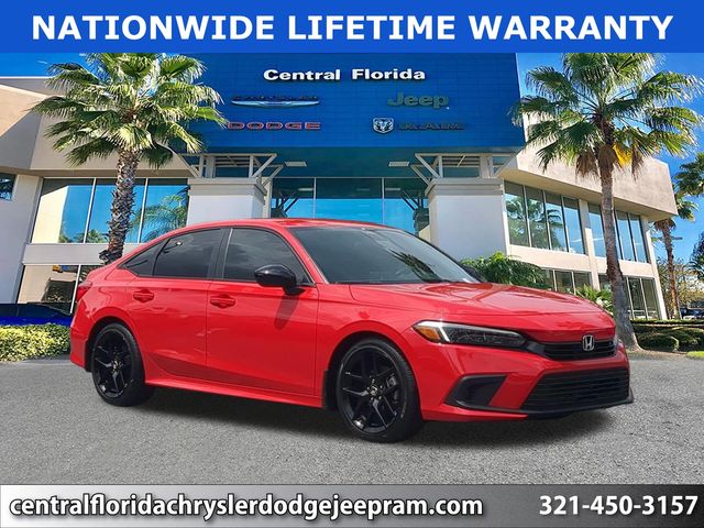 Rallye Red 2023 Honda Civic Sport FWD Sedan Front-Wheel Drive Continuously Variable Transmission