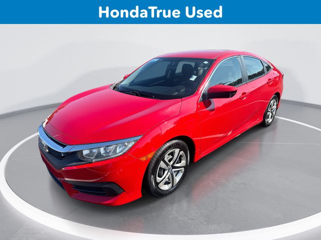 Rallye Red 2018 Honda Civic Sedan Front-Wheel Drive Continuously Variable Transmission