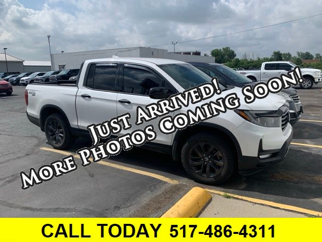 Platinum White Pearl 2023 Honda Ridgeline Pickup Truck All-Wheel Drive 9-Speed Automatic
