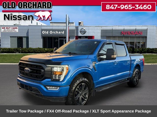 Blue 2021 Ford F-150 Pickup Truck Four-Wheel Drive Automatic