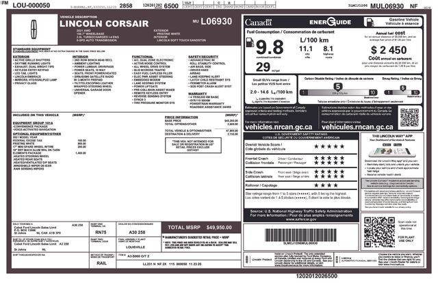 2021 Lincoln Corsair Standard
