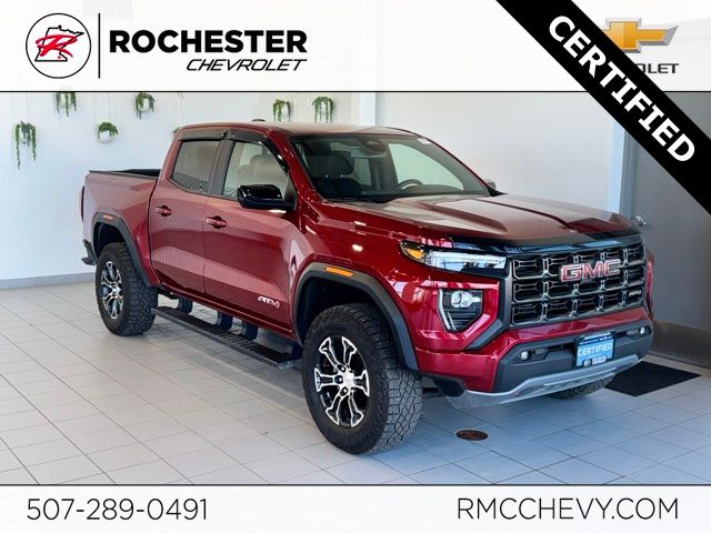 Volcanic Red 2024 GMC Canyon AT4 Crew Cab 4WD Pickup Truck Four-Wheel Drive 8-Speed Automatic