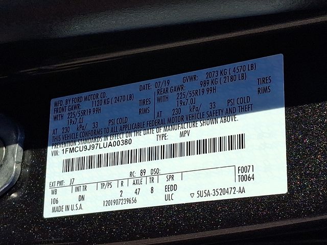 used 2020 Ford Escape car, priced at $18,116