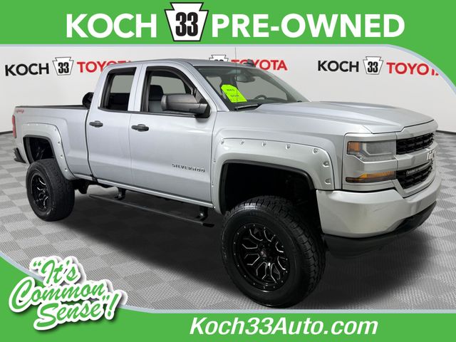 Silver Ice Metallic 2017 Chevrolet Silverado 1500 Custom Double Cab 4WD Pickup Truck Four-Wheel Drive 6-Speed Automatic Overdrive