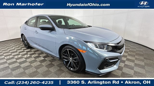 Gray 2021 Honda Civic Hatchback Sport FWD Hatchback Front-Wheel Drive Continuously Variable Transmission