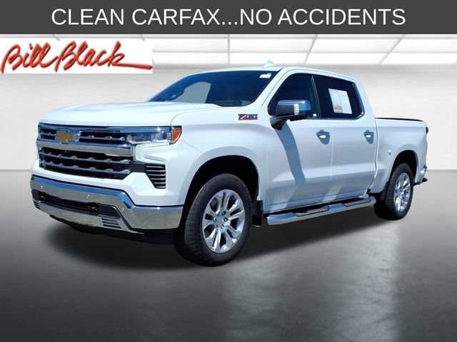 Summit White 2022 Chevrolet Silverado 1500 LTZ Crew Cab 4WD Pickup Truck Four-Wheel Drive Automatic
