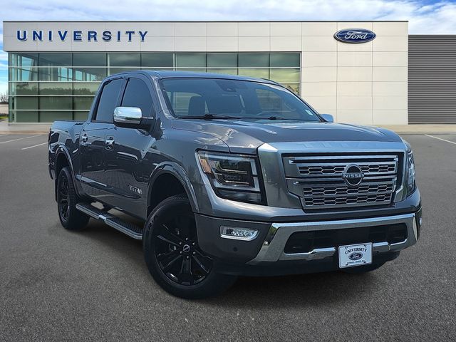Gray (Gun Metallic) 2024 Nissan Titan Pickup Truck Four-Wheel Drive 9-Speed Automatic