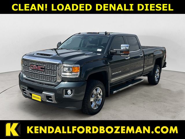 Dark Slate Metallic 2018 GMC Sierra 3500HD Denali Crew Cab LB DRW 4WD Pickup Truck Four-Wheel Drive 6-Speed Automatic
