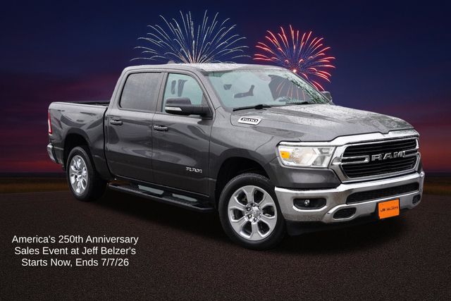 Gray (Granite Crystal Metallic Clearcoat) 2021 RAM 1500 Pickup Truck Four-Wheel Drive 8-Speed Automatic