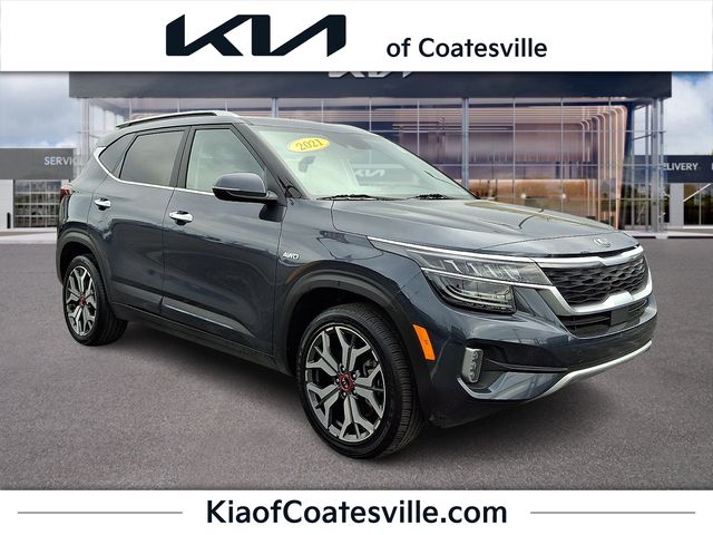 Gravity Gray 2021 Kia Seltos SX Turbo AWD SUV / Crossover All-Wheel Drive 7-Speed Automatic