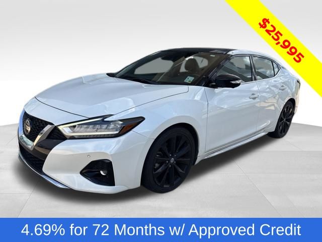 Pearl White 2020 Nissan Maxima Sedan Front-Wheel Drive Continuously Variable Transmission
