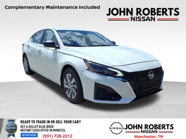 Glacier White 2025 Nissan Altima 2.5 S FWD Sedan Front-Wheel Drive Continuously Variable Transmission