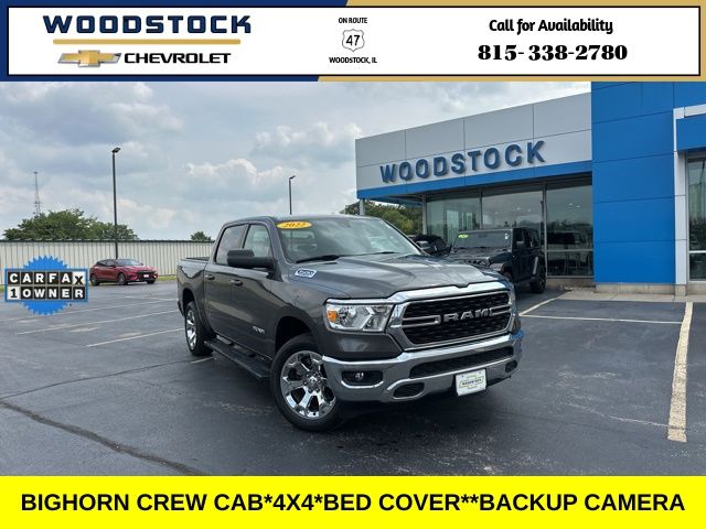 Gray (Granite Crystal Metallic Clearcoat) 2022 RAM 1500 Big Horn Crew Cab 4WD Pickup Truck Four-Wheel Drive 8-Speed Automatic