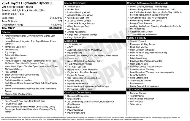 Used 2024 Toyota Highlander Hybrid SUV