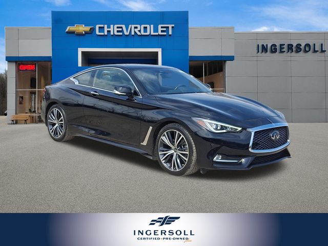 Black Obsidian 2021 INFINITI Q60 3.0T Luxe AWD Coupe All-Wheel Drive 7-Speed Automatic