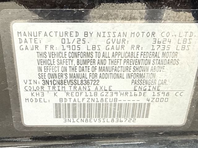 2025 Nissan Versa 1.6 SV Black at Emmons Autoplex