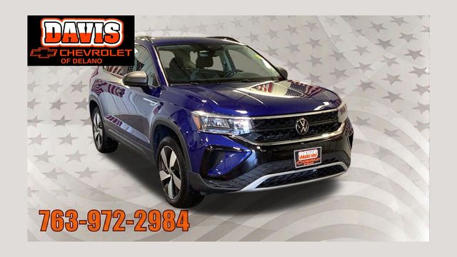 Blue Metallic 2024 Volkswagen Taos SUV / Crossover All-Wheel Drive 7-Speed Dual Clutch
