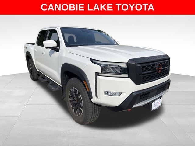 Glacier White 2023 Nissan Frontier Pickup Truck Four-Wheel Drive 9-Speed Automatic