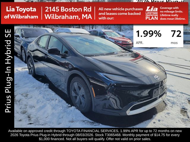 Black 2026 Toyota Prius Plug-In Hybrid Hatchback Front-Wheel Drive Continuously Variable Transmission