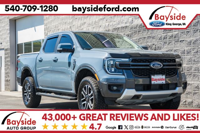 Blue (Azure Gray Metallic Tri-Coat) 2024 Ford Ranger Pickup Truck Four-Wheel Drive Automatic