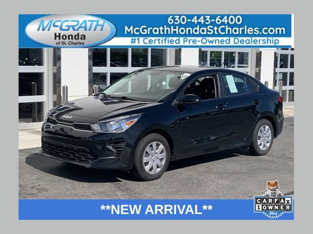 Aurora Black 2023 Kia Rio S FWD Sedan Front-Wheel Drive Continuously Variable Transmission