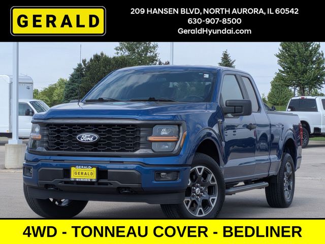 Blue Metallic 2024 Ford F-150 Pickup Truck Four-Wheel Drive Automatic