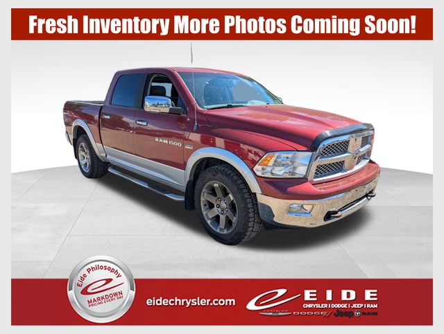Deep Cherry Red Crystal Pearlcoat 2012 RAM 1500 Laramie Crew Cab 4WD Pickup Truck Four-Wheel Drive 6-Speed Automatic
