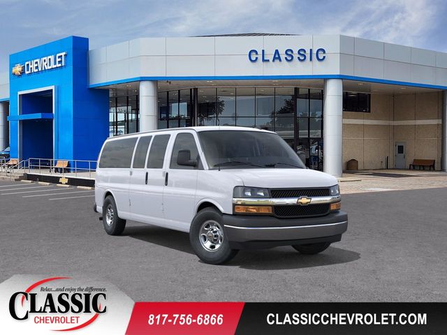 Summit White 2025 Chevrolet Express 3500 LS Extended RWD Van Rear-Wheel Drive