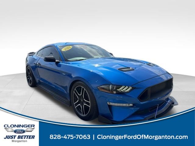 Blue Metallic 2021 Ford Mustang EcoBoost Premium Coupe RWD Coupe Rear-Wheel Drive Automatic