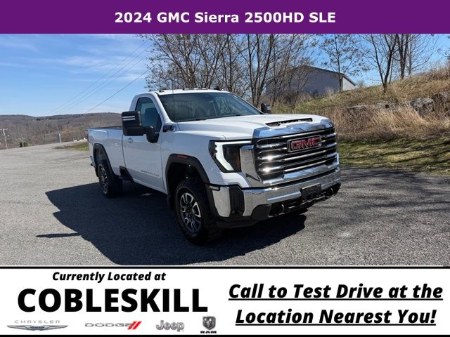 Summit White 2024 GMC Sierra 2500HD SLE Regular Cab LB 4WD Pickup Truck Four-Wheel Drive Automatic