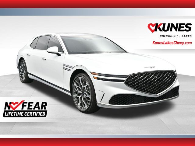 Uyuni White 2025 Genesis G90 3.5T e-Supercharger AWD Sedan All-Wheel Drive 8-Speed Automatic