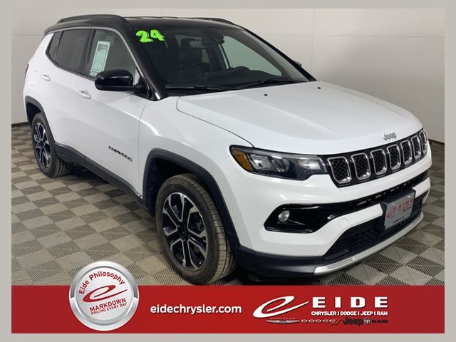 Bright White Clearcoat 2024 Jeep Compass SUV / Crossover Four-Wheel Drive 8-Speed Automatic