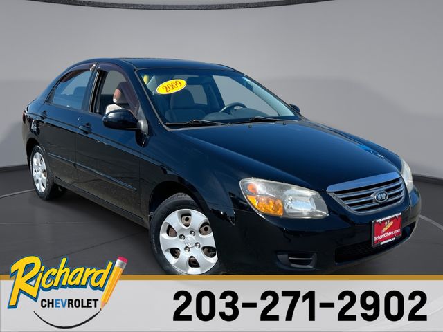 Ebony Black 2009 Kia Spectra Sedan Front-Wheel Drive 4-Speed Automatic Overdrive