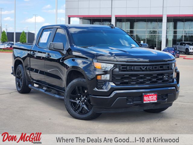 Black 2024 Chevrolet Silverado 1500 Custom Crew Cab RWD Pickup Truck 4X2 8-Speed Automatic
