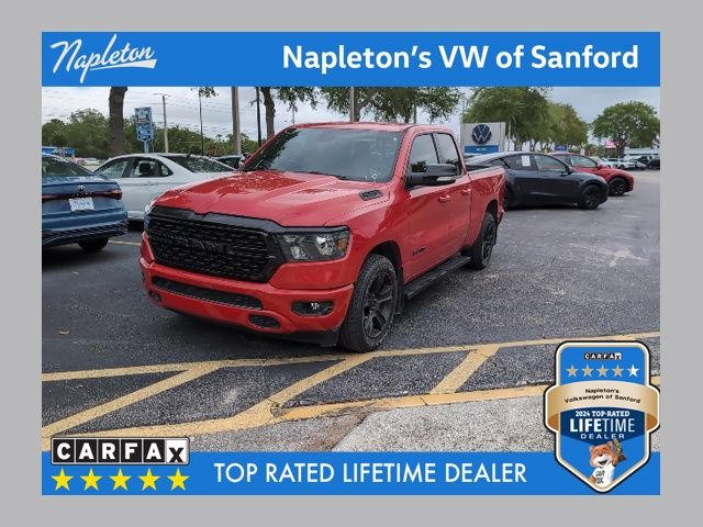 Flame Red Clearcoat 2022 RAM 1500 Big Horn Quad Cab RWD Pickup Truck 4X2 8-Speed Automatic
