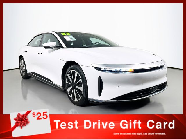 Stellar White Metallic 2023 Lucid Air Pure AWD Sedan All-Wheel Drive 1-Speed Automatic