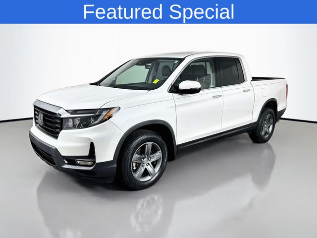 Platinum White 2023 Honda Ridgeline Pickup Truck All-Wheel Drive 9-Speed Automatic