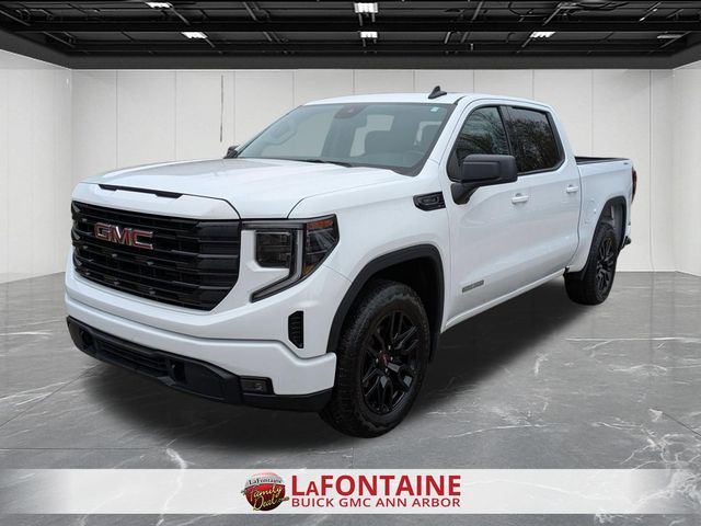 Summit White 2025 GMC Sierra 1500 Elevation Standard Crew Cab 4WD Pickup Truck Four-Wheel Drive 8-Speed Automatic