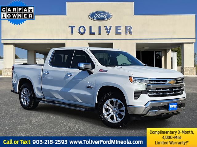 Summit White 2023 Chevrolet Silverado 1500 LTZ Crew Cab 4WD Pickup Truck Four-Wheel Drive Automatic