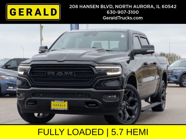 Diamond Black Crystal Pearlcoat 2020 RAM 1500 Limited Crew Cab 4WD Pickup Truck Four-Wheel Drive 8-Speed Automatic