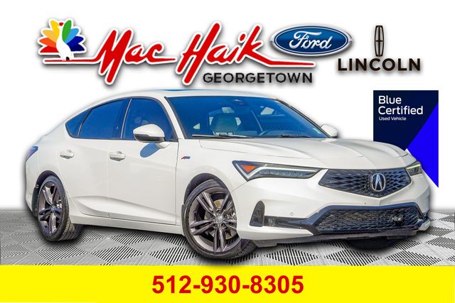 Platinum White Pearl 2023 Acura Integra FWD with Technology and A-SPEC Package Sedan Front-Wheel Drive Continuously Variable Transmission