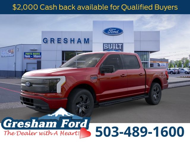 Rapid Red Metallic Tinted Clearcoat 2025 Ford F-150 Lightning Flash SuperCrew AWD Pickup Truck All-Wheel Drive Automatic