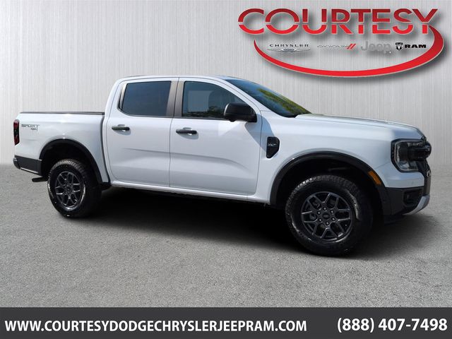 Oxford White 2024 Ford Ranger XLT SuperCrew 4WD Pickup Truck Four-Wheel Drive Automatic