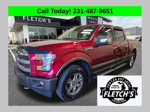 Red 2017 Ford F-150 Lariat SuperCrew 4WD Pickup Truck Four-Wheel Drive 6-Speed Automatic