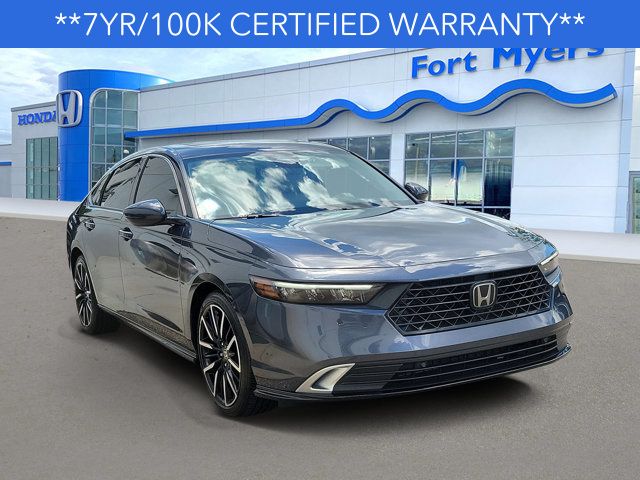 Meteorite Gray Metallic 2024 Honda Accord Hybrid Sedan Front-Wheel Drive Continuously Variable Transmission
