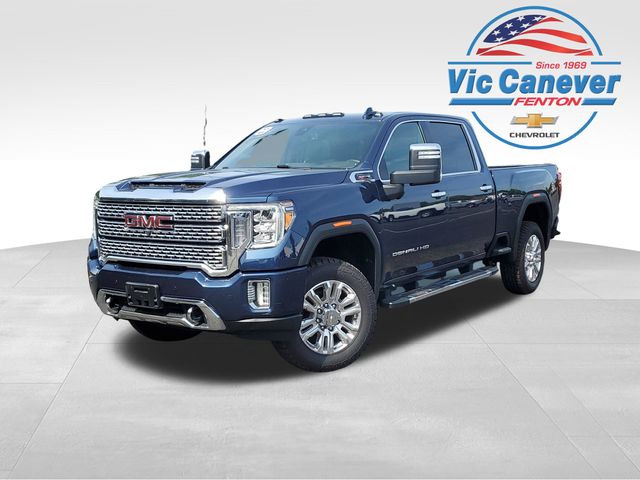 Pacific Blue Metallic 2022 GMC Sierra 2500HD Denali Crew Cab 4WD Pickup Truck Four-Wheel Drive 6-Speed Automatic