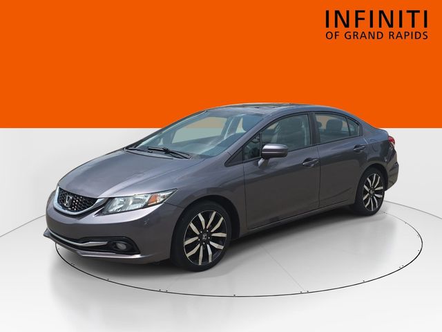 Gray (Modern Steel Metallic) 2015 Honda Civic Sedan Front-Wheel Drive Continuously Variable Transmission