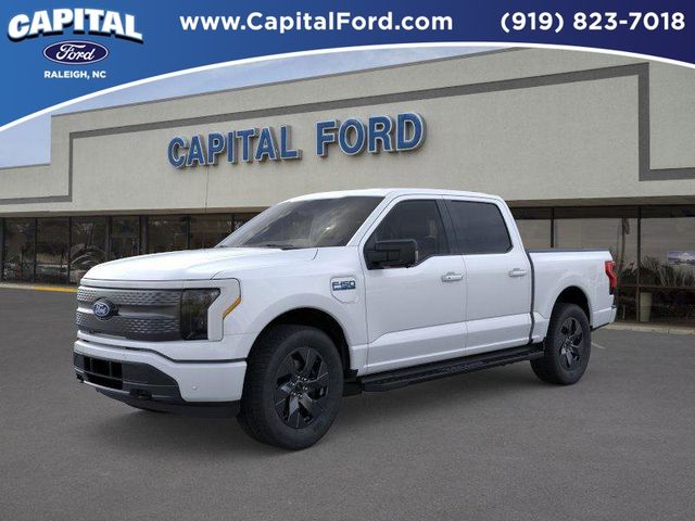 Space White Metallic 2025 Ford F-150 Lightning Flash SuperCrew AWD Pickup Truck All-Wheel Drive Automatic