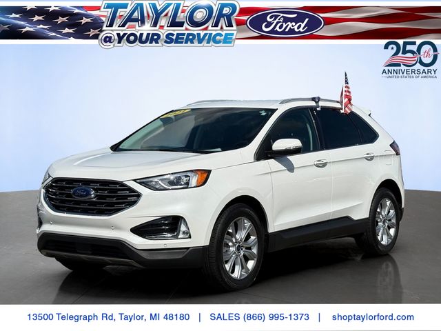 Star White Metallic Tri-Coat 2021 Ford Edge SUV / Crossover All-Wheel Drive 8-Speed Automatic