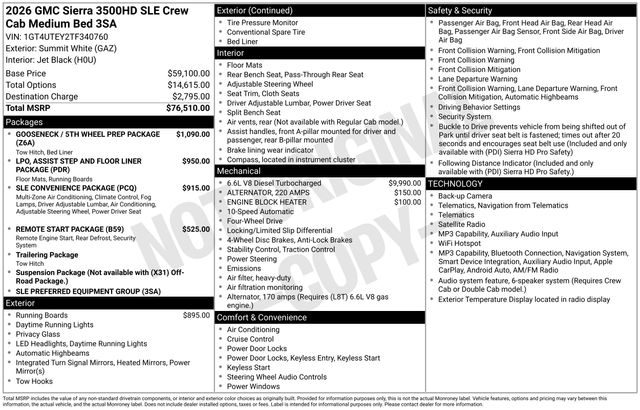 2026 GMC Sierra 3500HD SLE - Image 4